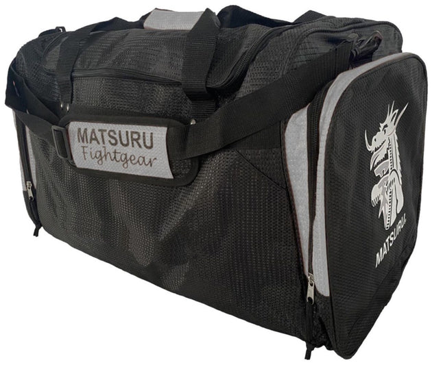 matsuru tas zwart zilver-geen opdruk