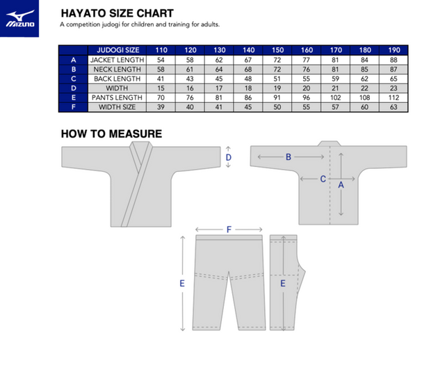 Mizuno HAYATO tabel
